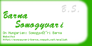 barna somogyvari business card